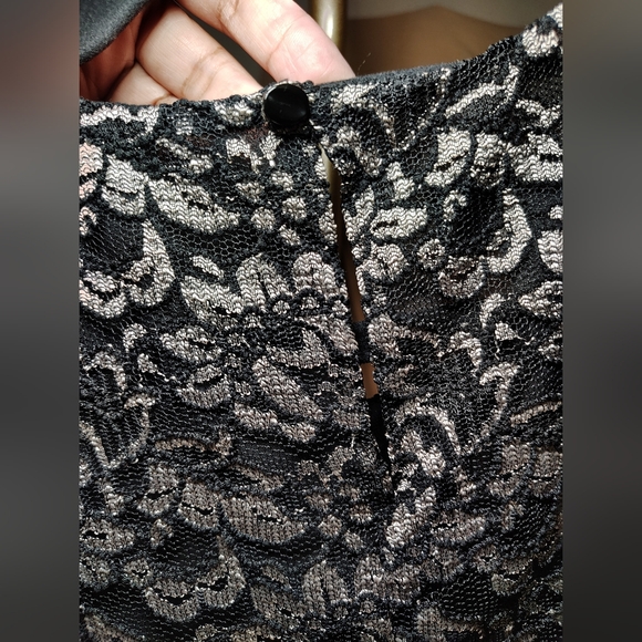 Rena Rowan Vintage Black and Silver Floral Blazer And Blouse - Picture 6 of 12